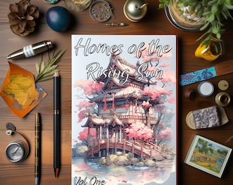 Architecture Coloring Pages, 4 Volumes Printable Scenery Coloring Book for Adults and Kids, Relaxation activities, Instant Download
