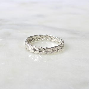 Lorbeerkranz Ring aus Sterlingsilber 3,5 mm