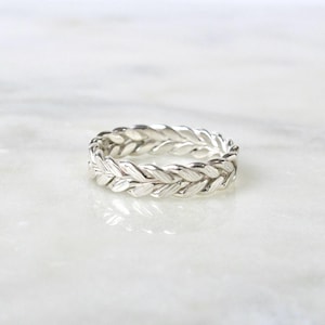Lorbeerkranz Ring aus Sterling Silber 5 mm: Altgriechischer Stil Band