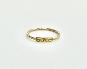 Wild pansy ring in solid 14k gold, flower ring, violet ring, viola ring