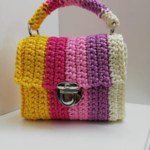 Colorful Elegant Hand Knitted Handbag
