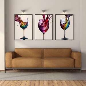 Wine wall art | Wall art | Wine glasses