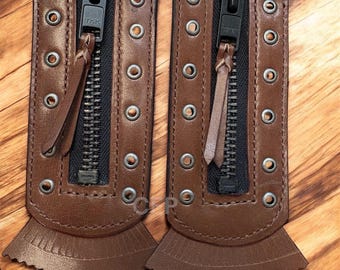Leather Boot Zipper Inserts for Ranch/Hiking/Work Boots - Handmade In California