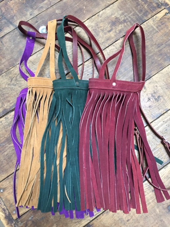 Breathable Leather Suede Fringe Fly Mask