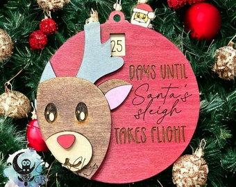 Reindeer Countdown to Christmas Ornament