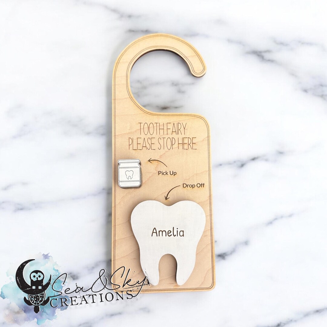 Tooth Fairy Personalized Door Hanger, With Slot for Tooth and Money - Etsy