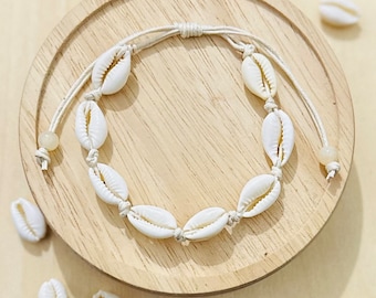 Handmade Cowrie Bracelet 1x Adjustable Surfer shell Bracelet