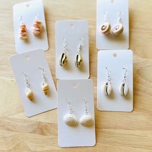 Natural Seashell Earrings 1x Pair Simplistic Shell Beach Earrings