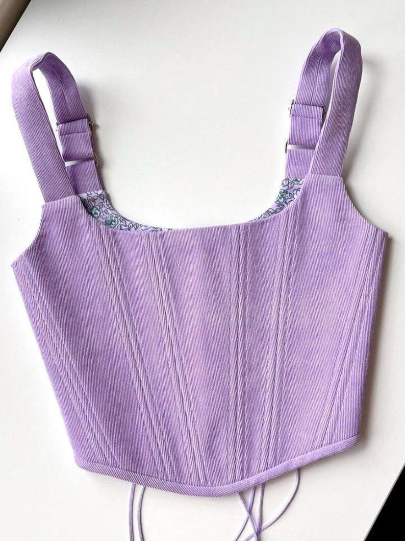 Corset top basic corduroy corset black bordo corset blue Renaissance corset Overbust corset top cottage core corset top ren faire corset image 3