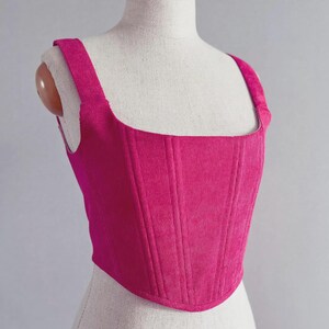 Corset top corduroy black corset Renaissance corset Overbust corset top cottage core corset top ren faire corset image 11