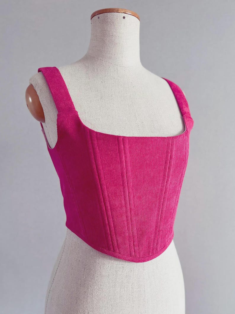 Corset top corduroy black corset Renaissance corset Overbust corset top cottage core corset top ren faire corset image 11