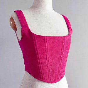 Pink corset top Corduroy fabric Basic corset black burgundyblue Renaissance bodice corset Hand made cottage core corset Ren faire costume