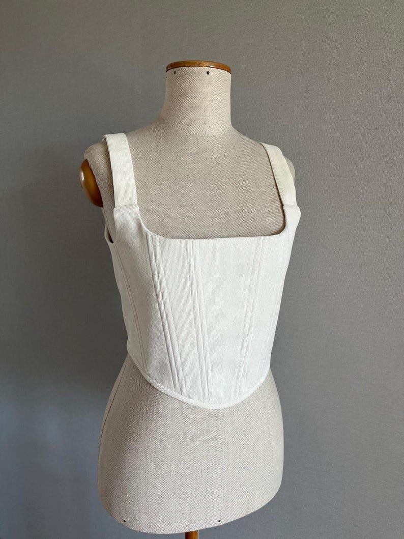 Corset top corduroy black corset Renaissance corset Overbust corset top cottage core corset top ren faire corset image 13