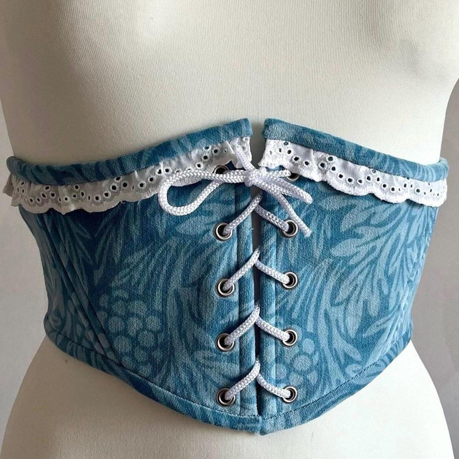 CORSET BELT in BLUE EMBROIDERY