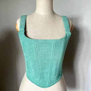 Corset top black Simple Corduroy Stays bordo Renaissance bodice Overbust Cottage core corset Ren faire corset Custom basic corset image 8