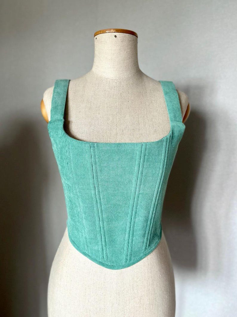 Corset top black Simple Corduroy Stays bordo Renaissance bodice Overbust Cottage core corset Ren faire corset Custom basic corset image 8