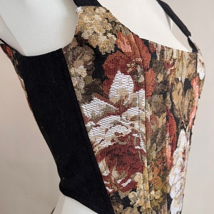 Flaredmax Vintage Floral Corset Top – Y2k Off-Shoulder Drawstring Bustier, Polyester, White Floral - View #7