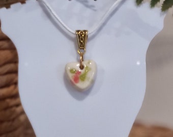 Pendant, Heart Pendant, Gifts for Her, Jewelry Pendant, Heart Necklace, Valentines Gift, Mother's Day Gift, gifts for her, Handmade pottery