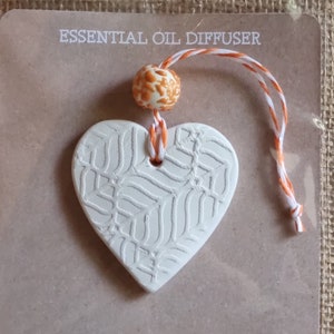 Essential Oil Diffuser, Ceramic, Hanging Heart, Handmade Pottery, Home or Car Diffuser, Gift for her, Gift for home, Christmas Gift, Friend