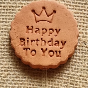 Happy Birthday Gift Tag, Plant Marker, Happy Birthday Gift, Terracotta Pot Plant Label, Plant Message, Handmade Pottery, Birthday Gift