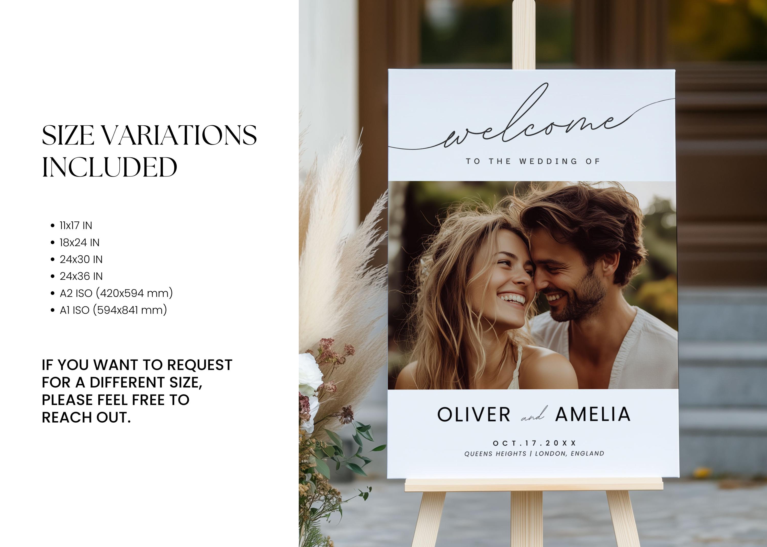Editable Wedding Welcome Sign Canva Template With Photo, Printable ...