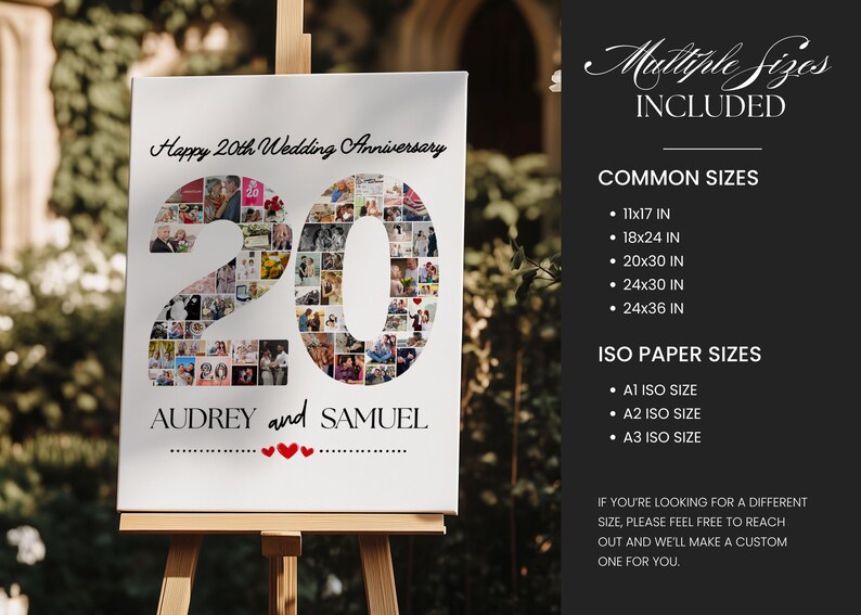 20 Year Anniversary Collage Template, Printable Marriage Memory Board ...