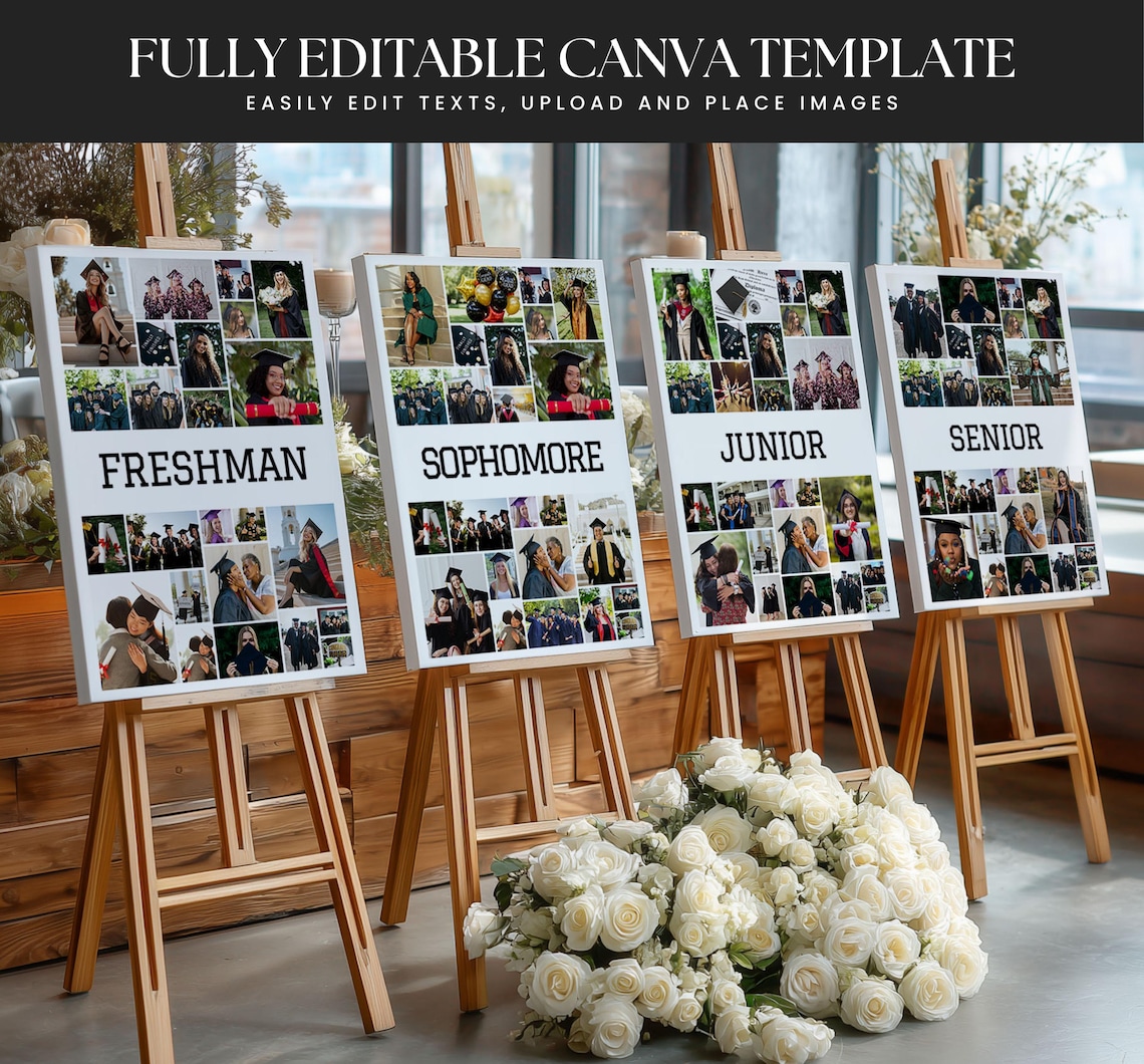 Senior Graduation Photo Collage Template Canva Set of 5 Class of 2026