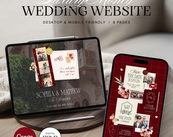 Luxury Money Wedding Website Template w/ Wedding Invite, Digital Save the Date, Online RSVP, Mobile Friendly Design, Fully Interactive