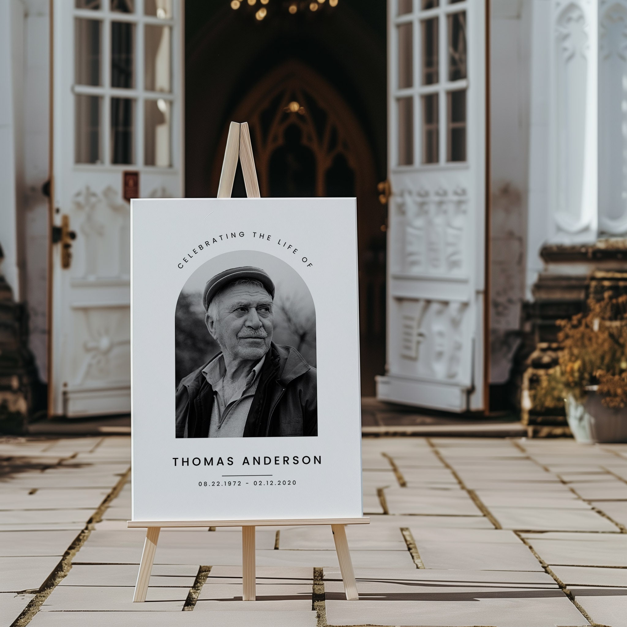 Editable Funeral Welcome Sign, Minimalist Funeral Poster Canva ...