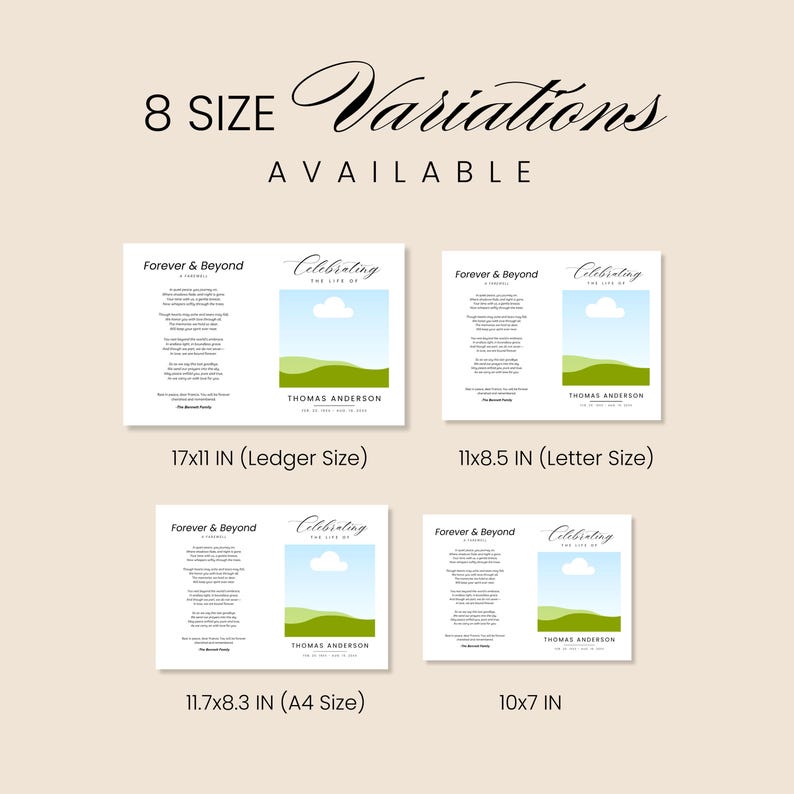 Blue Funeral Program Canva Template, Editable Celebration of Life ...