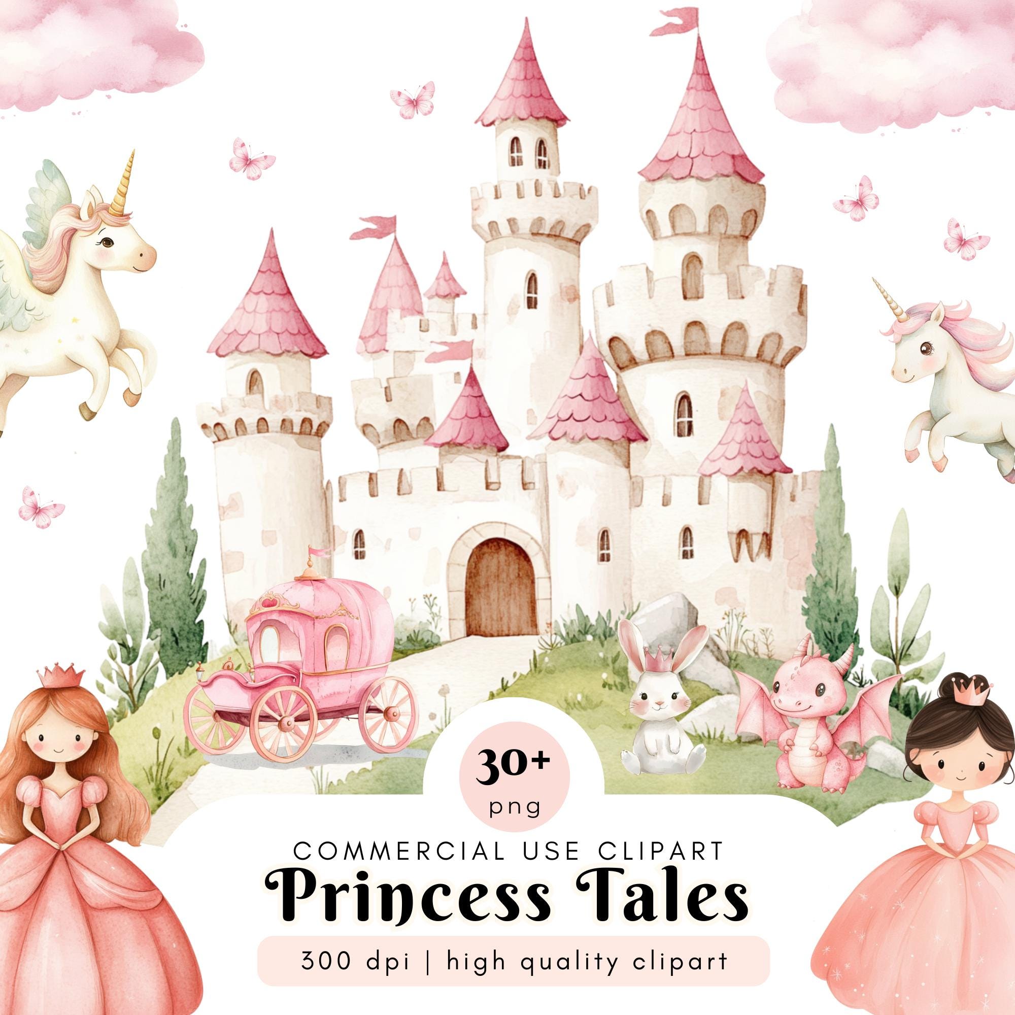 Princess Tale Background Princess Tales Clipart, Pink Princess Clipart, Medieval Princess ...