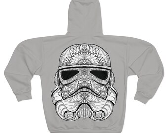 Storm Trooper mit Darth Vader, Unisex Zip Hoodie