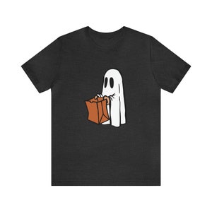 Ghost Trick or Treating, Halloween Unisex Jersey Short Sleeve Tee