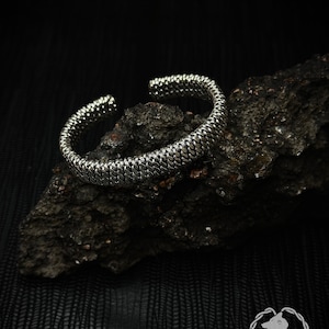 Cuff 925 Sterling Silber Armband | Silber Armreif | Nordische | Mittelalterlicher Schmuck | Manschette Armband | Weihnachtsgeschenk | Silber Armreif