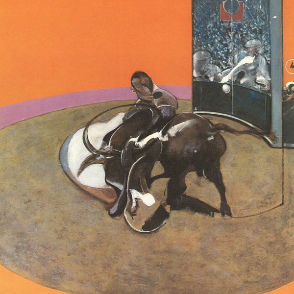 Zeldzame, GETEKENDE tentoonstellingsposter, Francis Bacon 1972 Grand Palais, editie muée national d'art moderne, mat papier, 43 X 72 cm