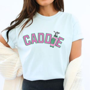 Comfort Colors Coquette Golf Shirt Caddie Shirt Dyed T-shirt, Modny T-shirt dla kobiet, Prezent dla miłośnika golfa, Casual Cotton Top Preppy Girl