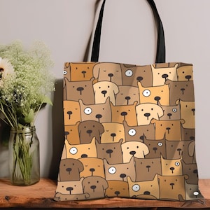 Cute Dog Tote Bag, Pet Lover Gift, Dog Mom Tote, Animal Lover Accessory, Eco-Friendly Shopping Bag, Dog-Themed Bag