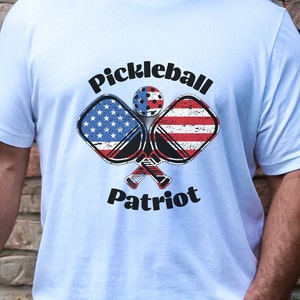 Pickleball Patriot Unisex Jersey Short Sleeve Tee for the Pickleball Lover Enthusiast
