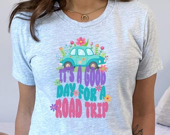 Maglietta da viaggio Road Trip Adventure Tee, Abbigliamento Wanderlust, T-shirt unisex, Top da vacanza, Maglietta grafica Good Day Car Trip Family Vacation