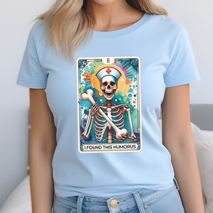 Nurse Tarot Card Humorus Funny Shirt Crewneck Jersey Short Sleeve Tee Gift For New Nurse Nursing Student