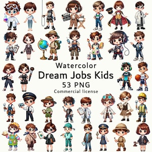 Dream Jobs Kids Clipart, Occupation PNG, Job Role Clipart Kids, Cartoon Occupations, Children Job Clipart, Printable Career, Kids Careers