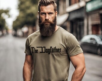 Heavyweight Premium The DogFather T-Shirt Vatertagsgeschenk Best Dad Ever Shirt Dad Life Geschenkideen Hundefather Hundeliebhaber T-Shirt Schwarze Beschriftung