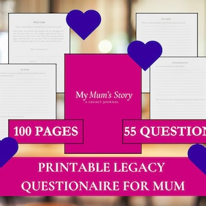 Perguntas simples sobre o legado da mãe Premium | Conte a história da mamãe | Download Digital Biografia Pais | História de vida da mamãe | História de vida da vovó