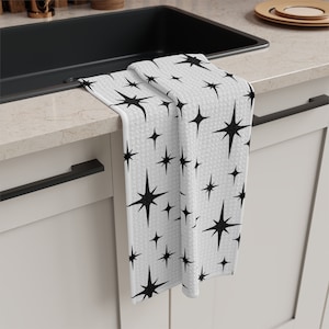 Modern Tea Towel Simple Modern Kitchen Décor Retro Tea Towel Starburst Tea Towel Retro Kitchen Starburst Retro Décor Objects