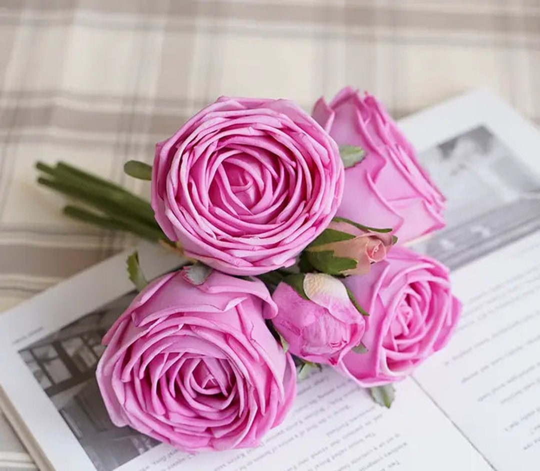 Real Touch Cabbage Rose Bundle Etsy