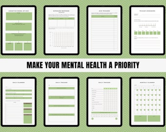 OCD Healing Planner Digital Planner Daily Tracking Task Tracker Wellness Journal Mental Health Planner OCD Workbook Therapy Tools Recovery