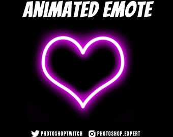 Animated Blinking Heart Emote, Twitch Emote, Valentine&#39;s Day Emote, Love Emote, Hearts Emote Animation, Stream Decoration