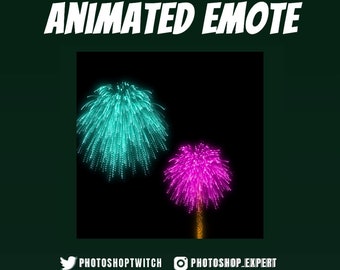 Animated Fireworks Emote, Twitch Emote, Firework Emote Animation, New Year, 4th July, Celebration Emote, Festival Emote