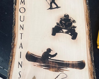 White mountain newhampshire wood burn art