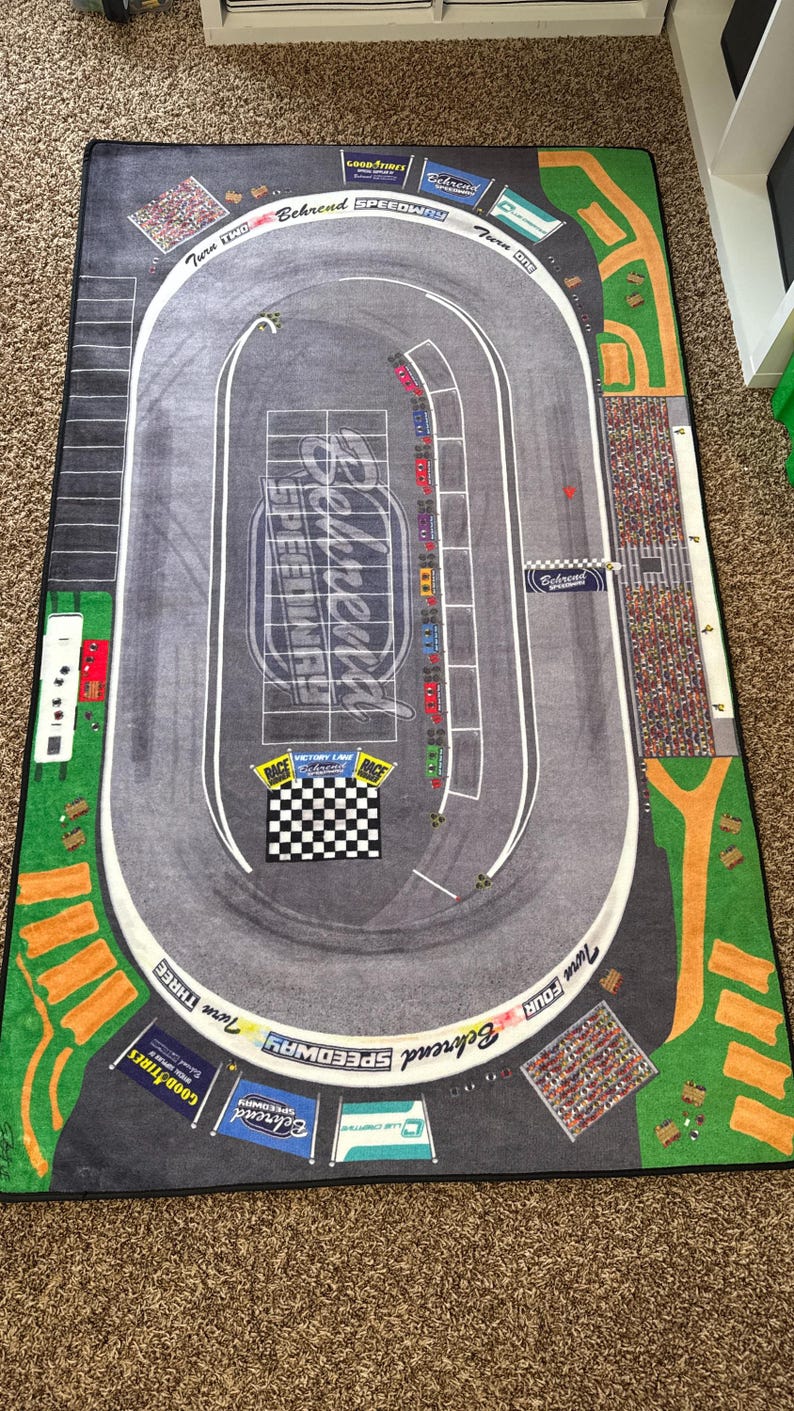 Nascar Rug Racetrack Behrend Speedway Racetrack Rug - 3 Ft. X 5 Ft. - Etsy